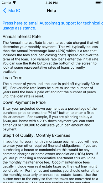 MortQ Mortgage Qualifier Screenshot