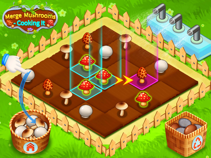 Merge Mushrooms Cooking It