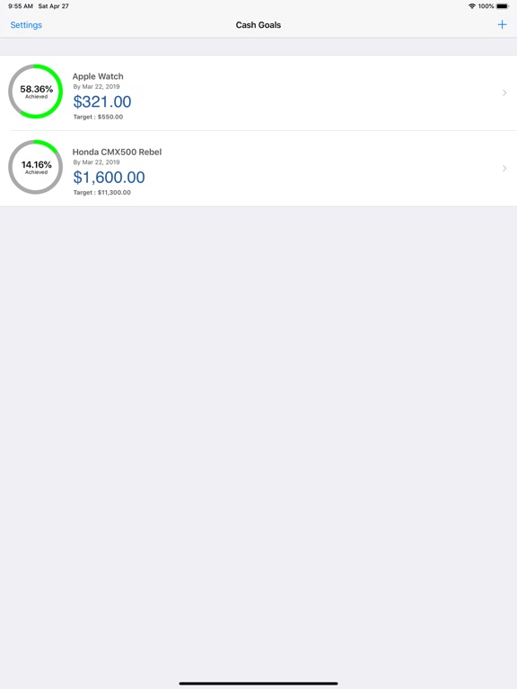 Cash Goals Lite iPad screenshot 4 - Finance app