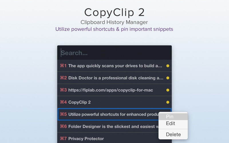 Screenshot #2 pour CopyClip 2 - Clipboard Manager