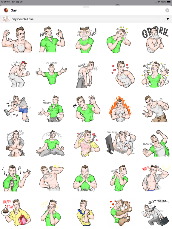 Pride Stickers • Gay Emoji iPad screenshot 5 - Stickers app