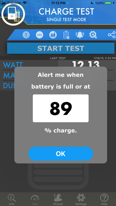 Ampere - battery charge info