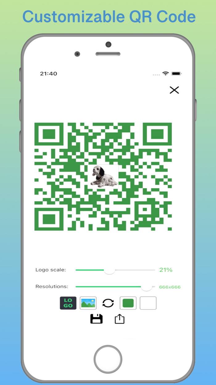 Green QR and Barcode Scanner
