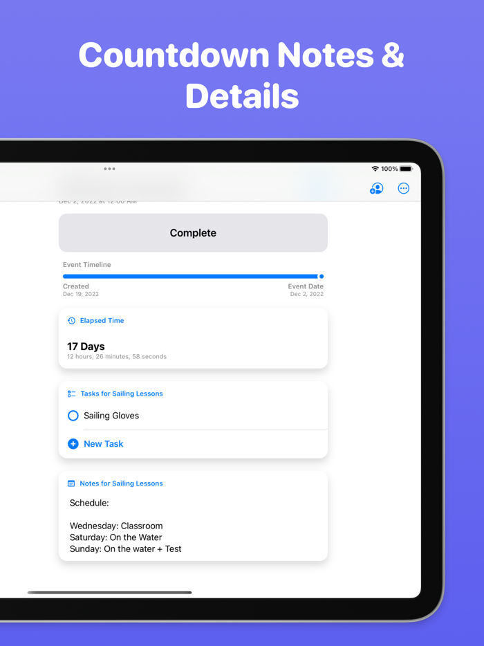 Countdown App - Remainders