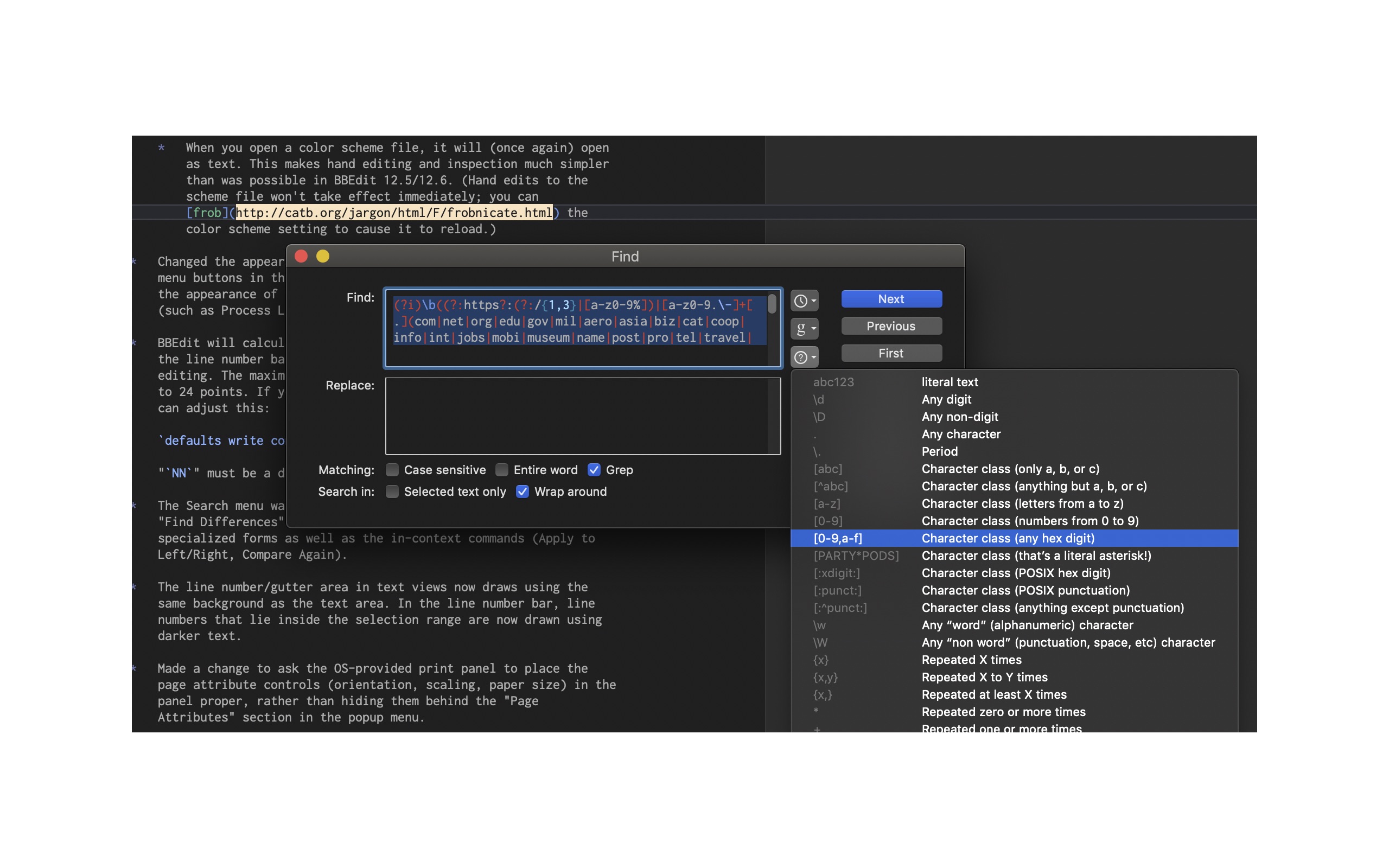 Screenshot do app BBEdit