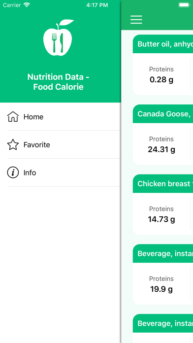 Nutrition Data - Food Calorie Screenshot