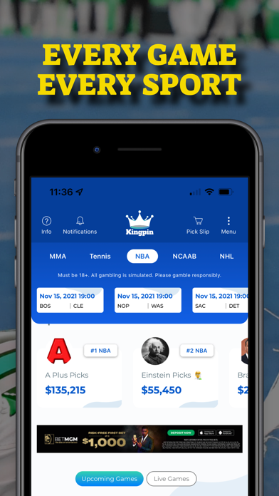 Sports Betting Picks - KingPin Screenshot