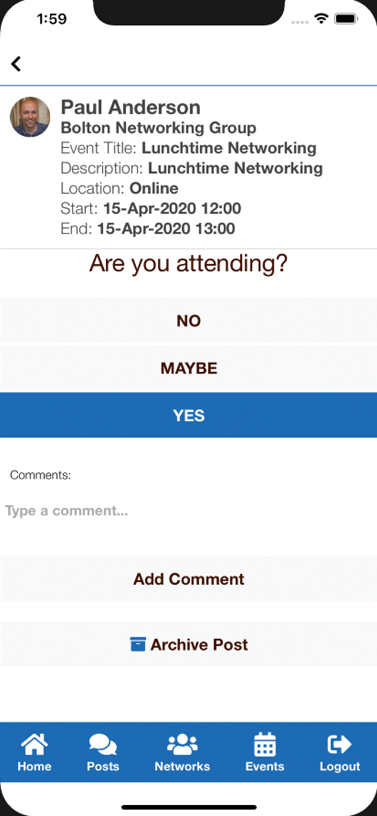 The Business Networking App