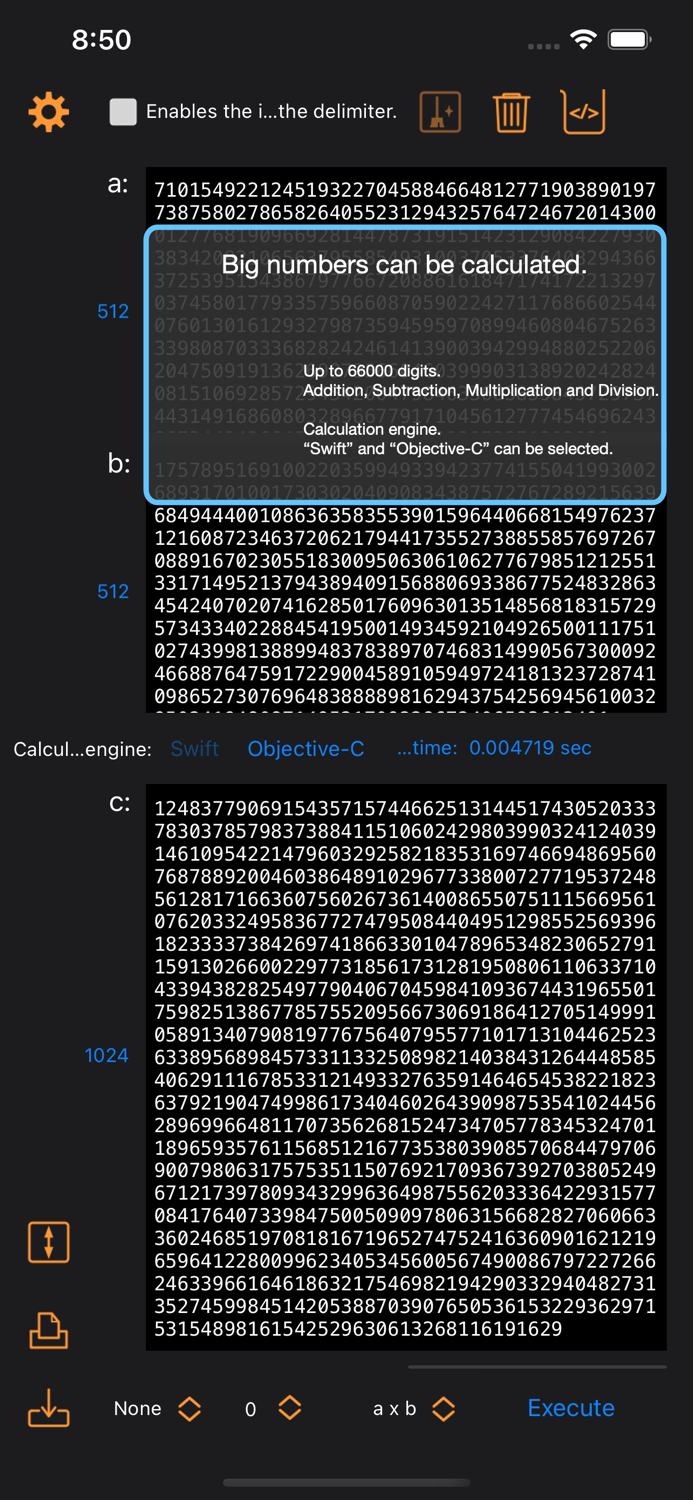Big Number Calculator