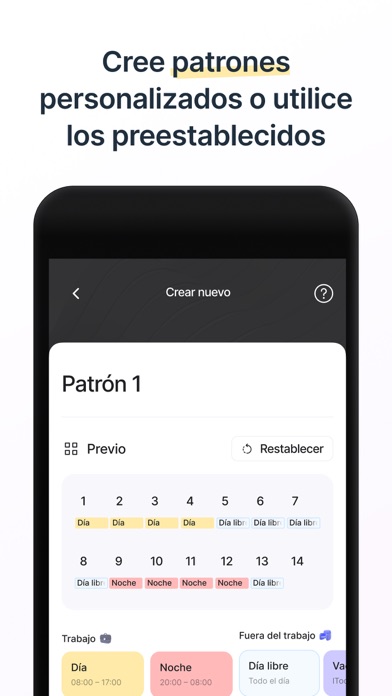 Calendario de turnos y eventos