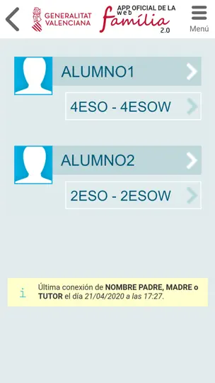 Captura de pantalla de GVA Web Familia 2.0 en iPhone 3
