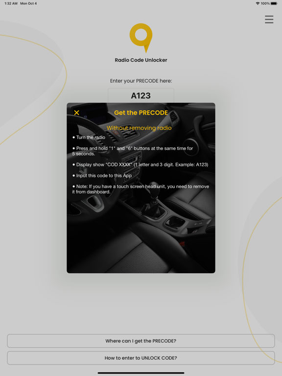 Screenshot #6 pour Radio Code Fixer For Renault