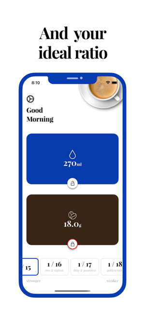 ‎Coffee Brew Ratio Calculator Screenshot