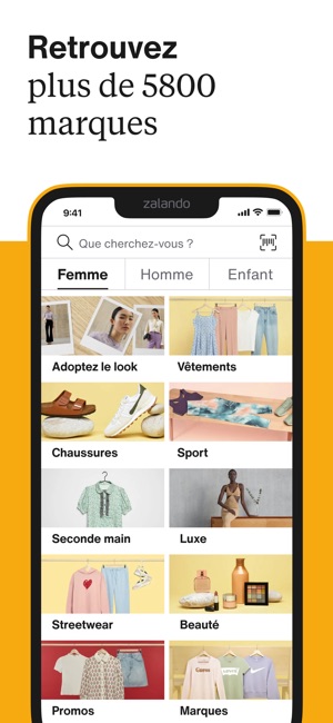 Zalando boutique mode en ligne dans l'App Store