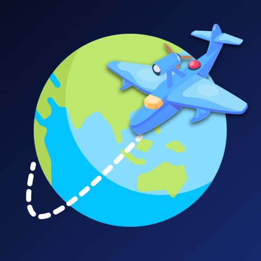 MultDev。旅行足迹地图。款创建动画旅行路线的应用logo