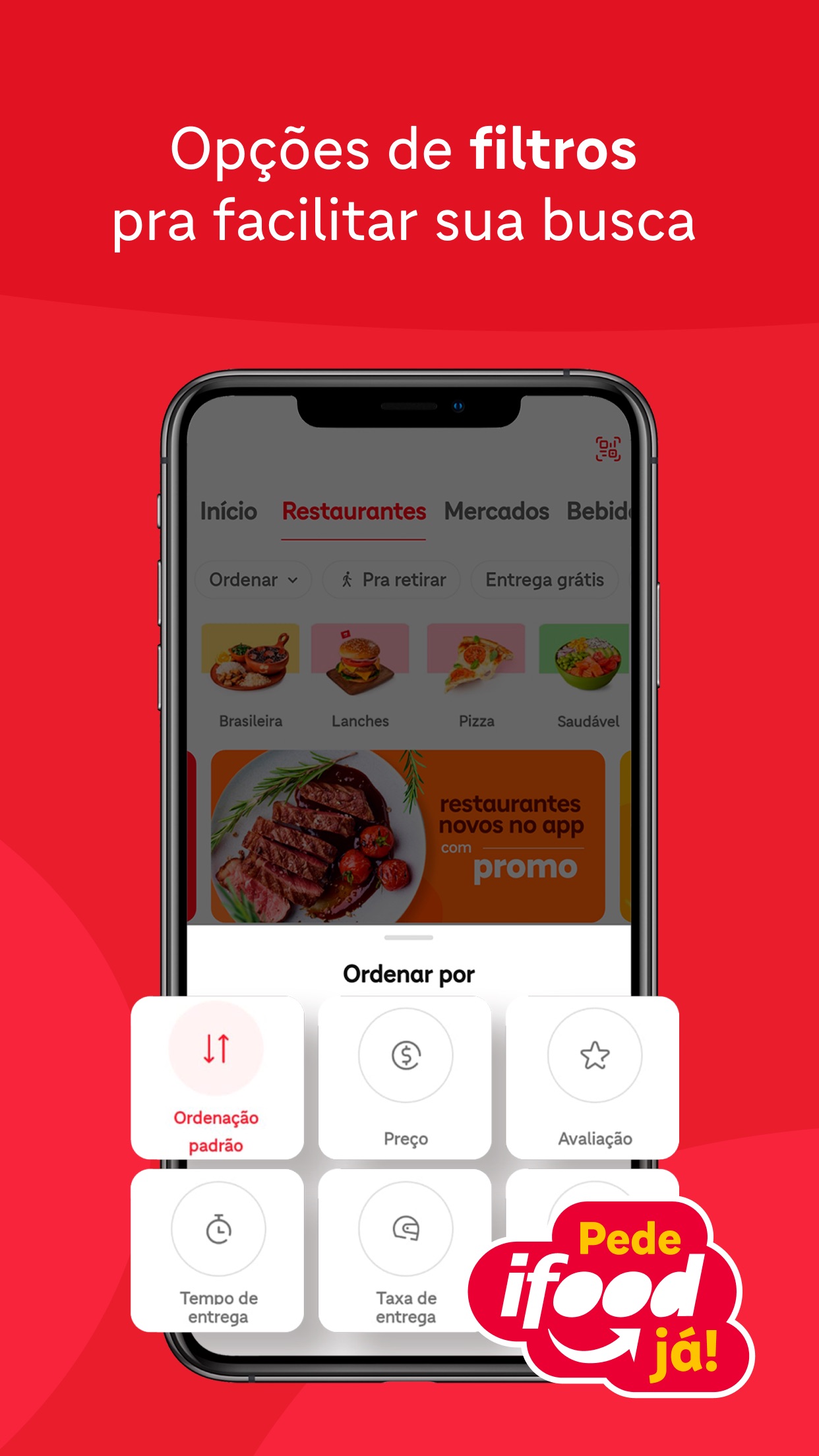 Screenshot do app iFood: pedir delivery em casa