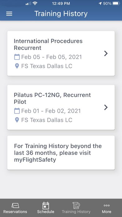 FlightSafety International Screenshot