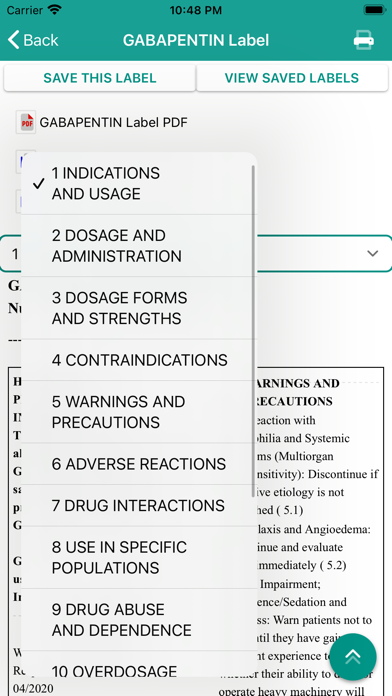 RxDrugLabels Screenshot