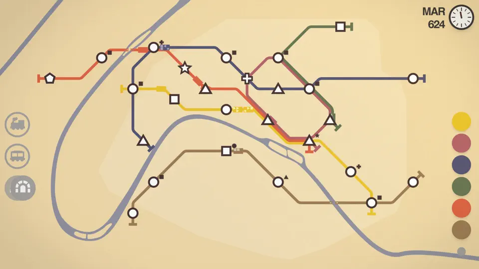 Capture d'écran de Mini Métro sur iPhone 5