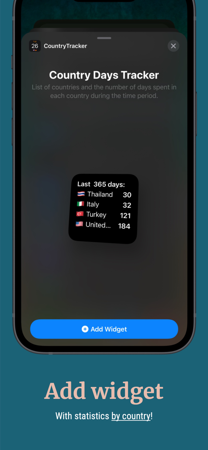 Country Days Tracker