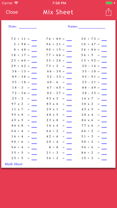 Math Practice Sheetsのおすすめ画像3