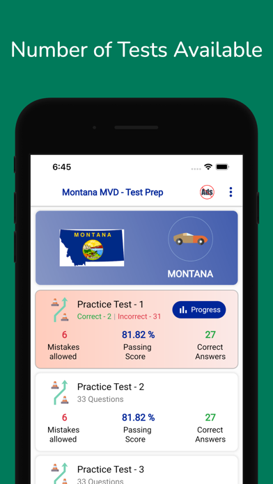 Montana MVD Permit Practice Screenshot