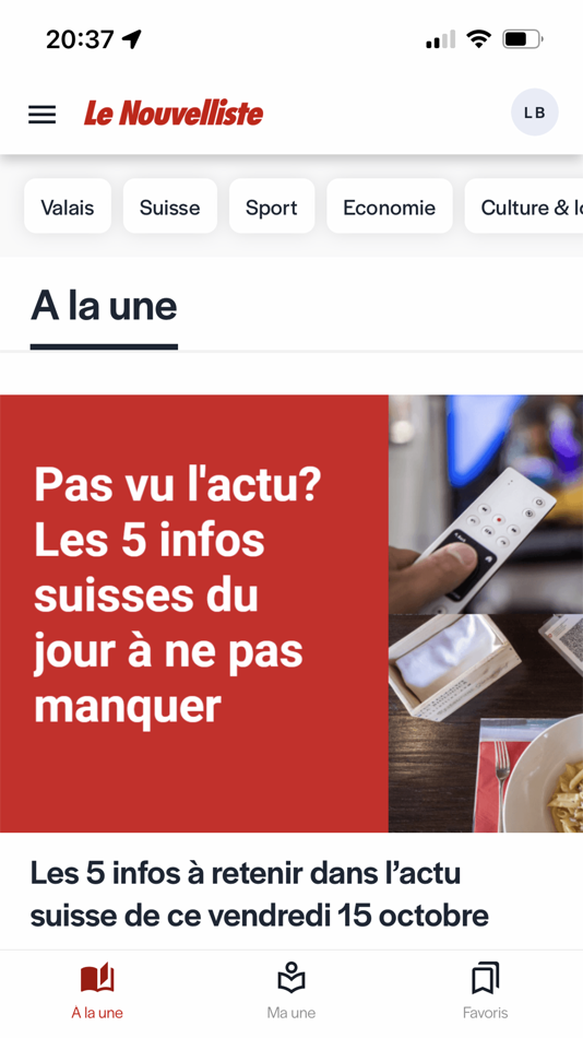 #1. Le Nouvelliste VS (iOS) By: Editions Le Nouvelliste SA