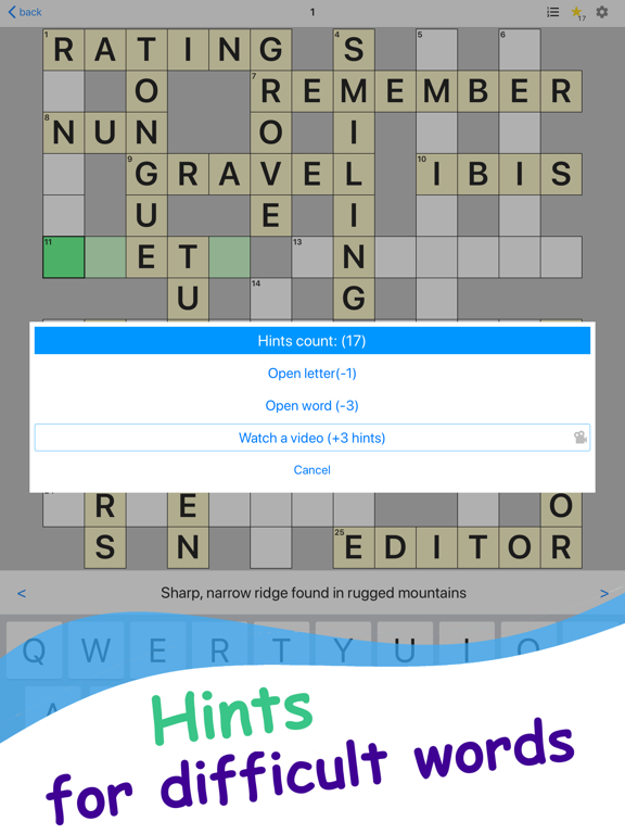 Screenshot #6 pour English Crosswords Puzzle Game