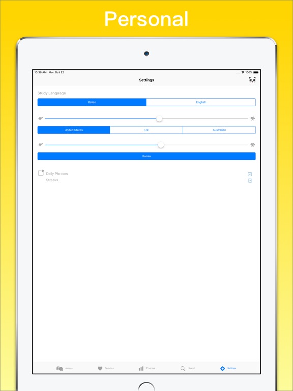 Learn Italian + © iPad screenshot 9 - Education app