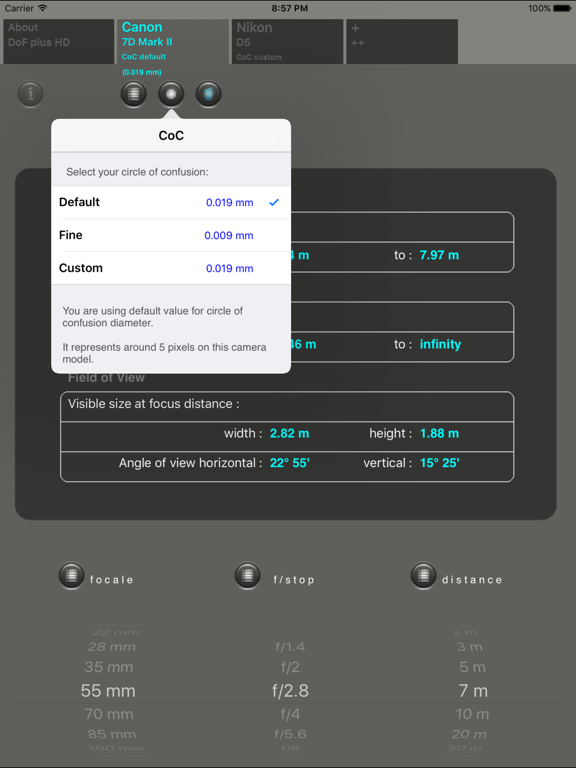 DoF plus HD iPad screenshot 3 - Photo & Video app