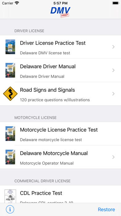 Delaware DMV Test Prep Screenshot