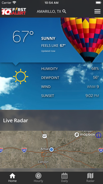 KFDA - NewsChannel 10 Weather Screenshot