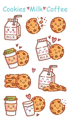Cookies Milk & Coffee love iPhone image 1