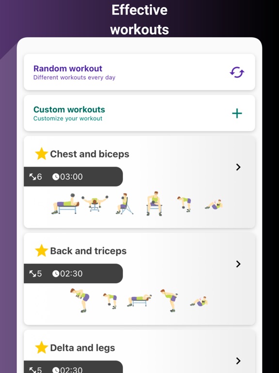 Screenshot #6 pour Home workouts with dumbbells