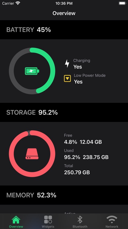 Battery Widget: CPU Disk Usage