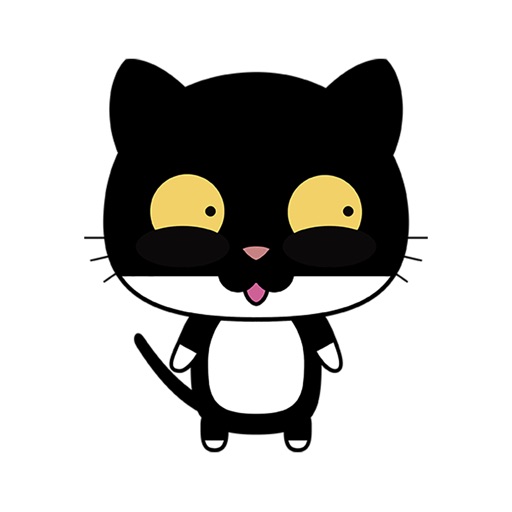 Round black cat icon