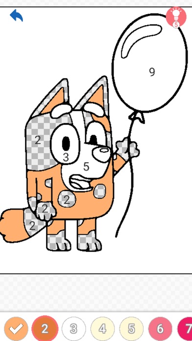 Coloring Bluey by number Screenshot