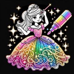 Princess coloring book drawing