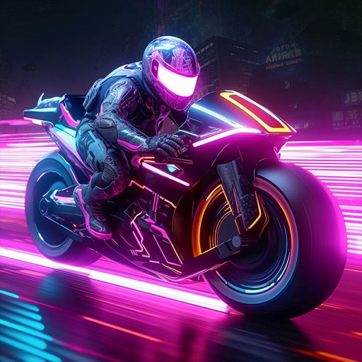 Neon Rider light bike games by Fun Puzzle Games