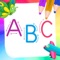 With this alphabet coloring book game, learn ABC letters, practice handwriting worksheets, color drawings of animals, objects, numbers etc