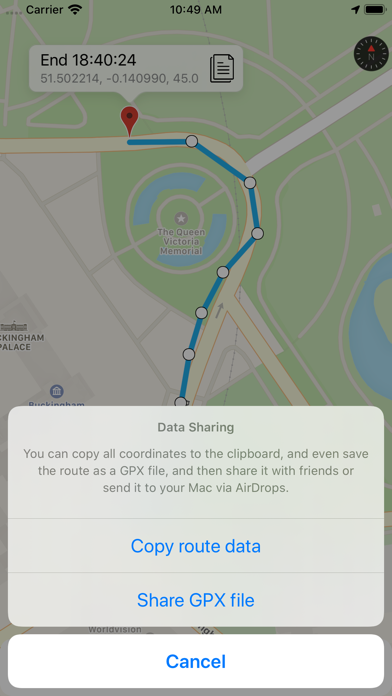 FootMark - Route recorder Screenshot