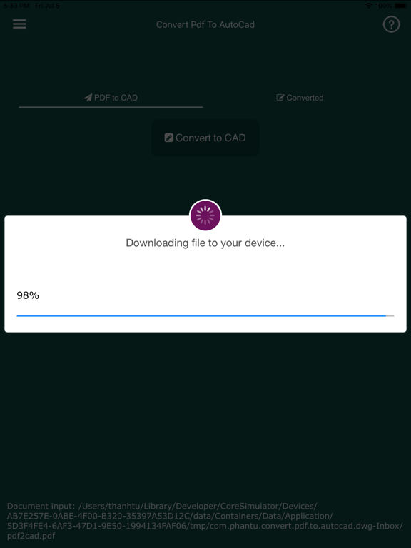 Convert PDF to AutoCad iPad screenshot 4 - Productivity app