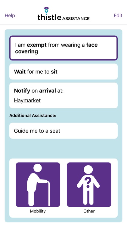 Thistle Assistance Card