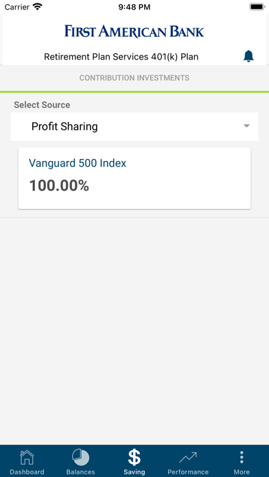 First American Bank 401(k) Screenshot