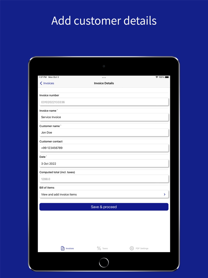 Invoice and Bills in MS Excel