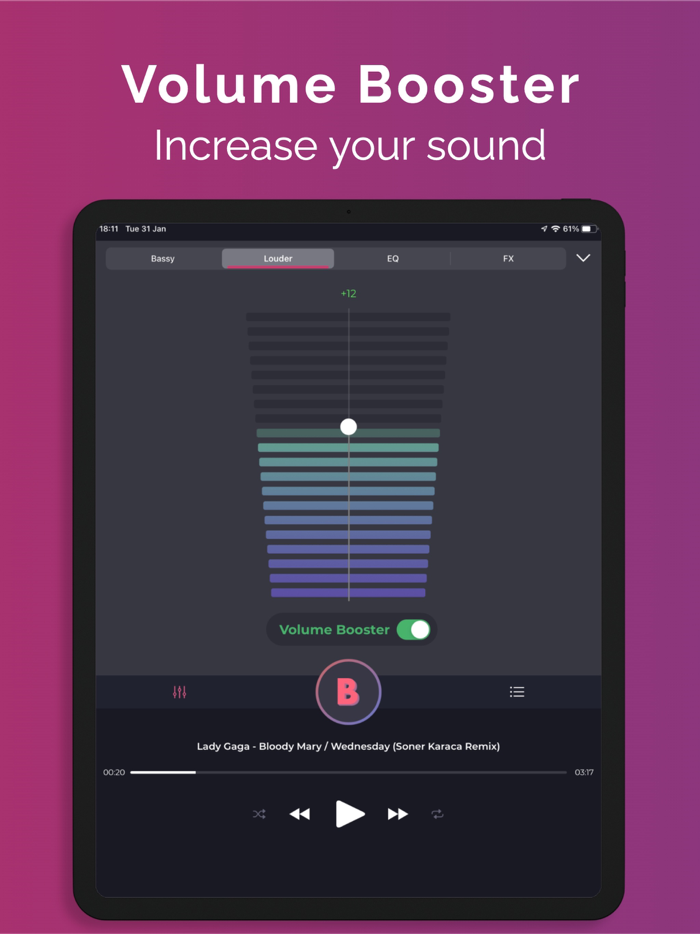 BASSY volume and bass booster