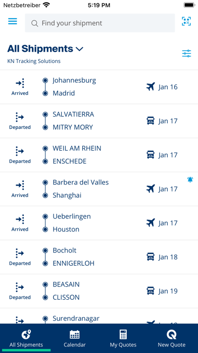 Kuehne + Nagel Screenshot