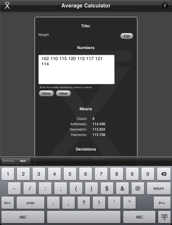 Average Calculator HD