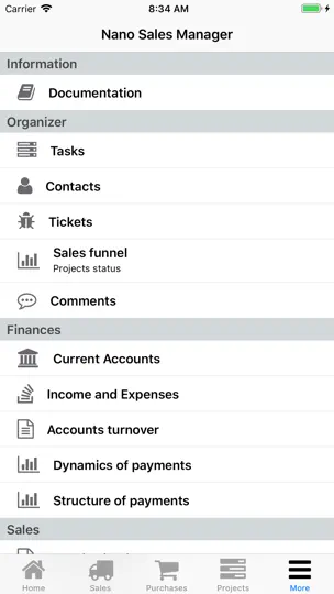 Screenshot von Nano Sales Manager auf dem iPhone 8