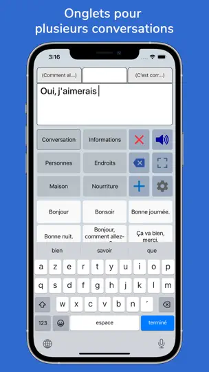 Capture d'écran de Assistant Parole CAA sur iPhone 5